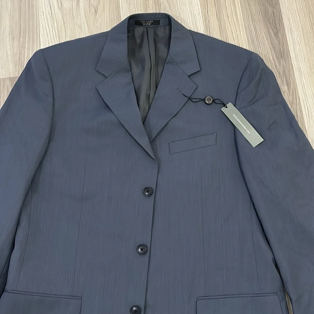 Martina Franca Gray Wool 3‎ Button Blazer 2 Piece Suit NWT
